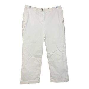Boden Cropped White Straight Leg Chino Pants Size 10 RA1